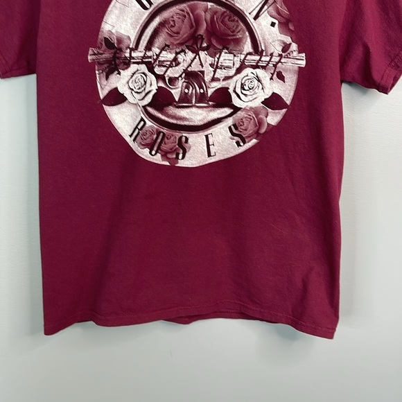 Guns N’ Roses Men's Graphic Band T-Shirt Wine Red Logo Short Sleeve Crewneck M - Picture 5 of 11